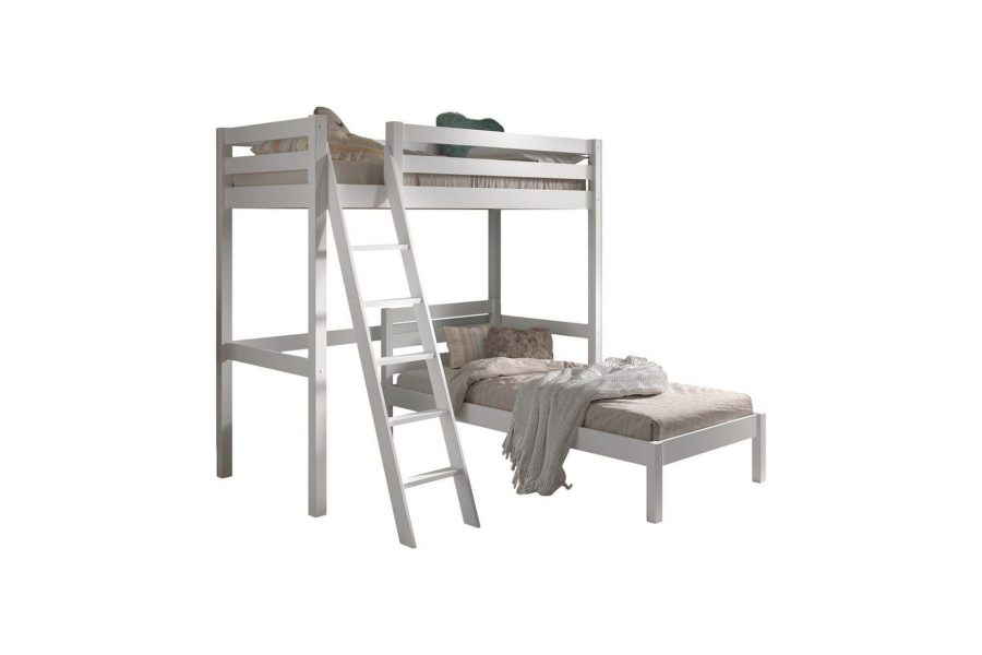 Enkel säng och matchande rullbar ribbotten Pino Mezzanine