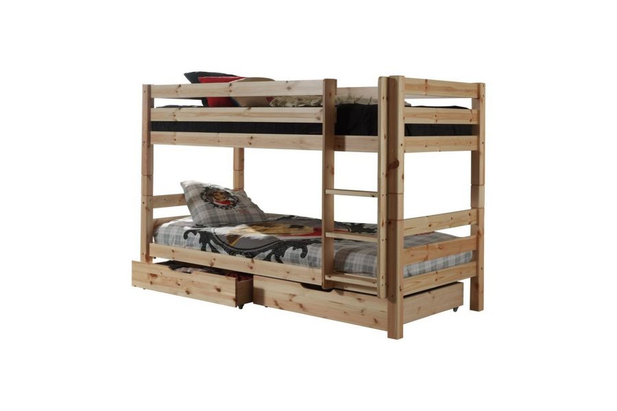 Våningssäng Pino Set med 2 lådor, 140 cm
