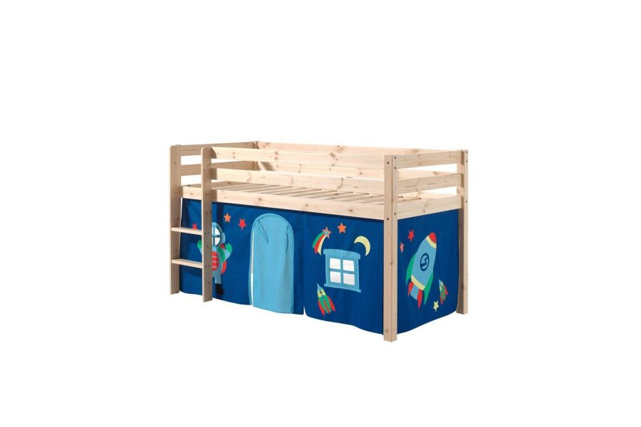 Halvhöjdssäng med gardin Pino Astro