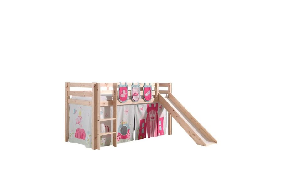 Halvhöjdssäng med gardin Pino Princess