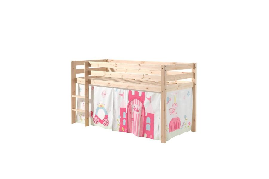 Halvhöjdssäng med gardin Pino Princess