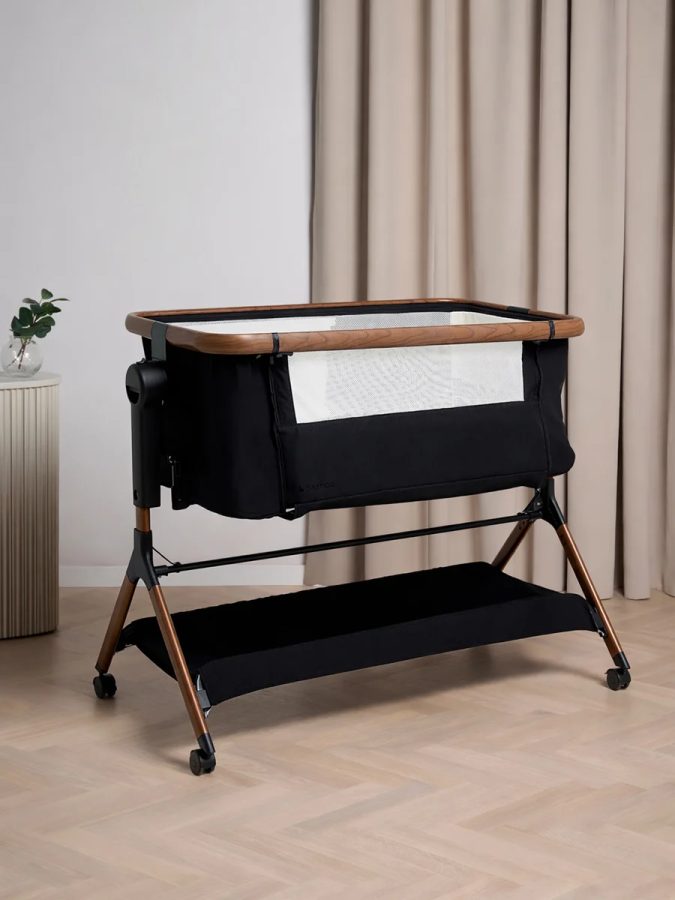 CARE Luna Bedside Crib, Black/Ebony